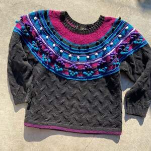 Vintage Jacquelyn by Browne Multicolor Popcorn Sweater